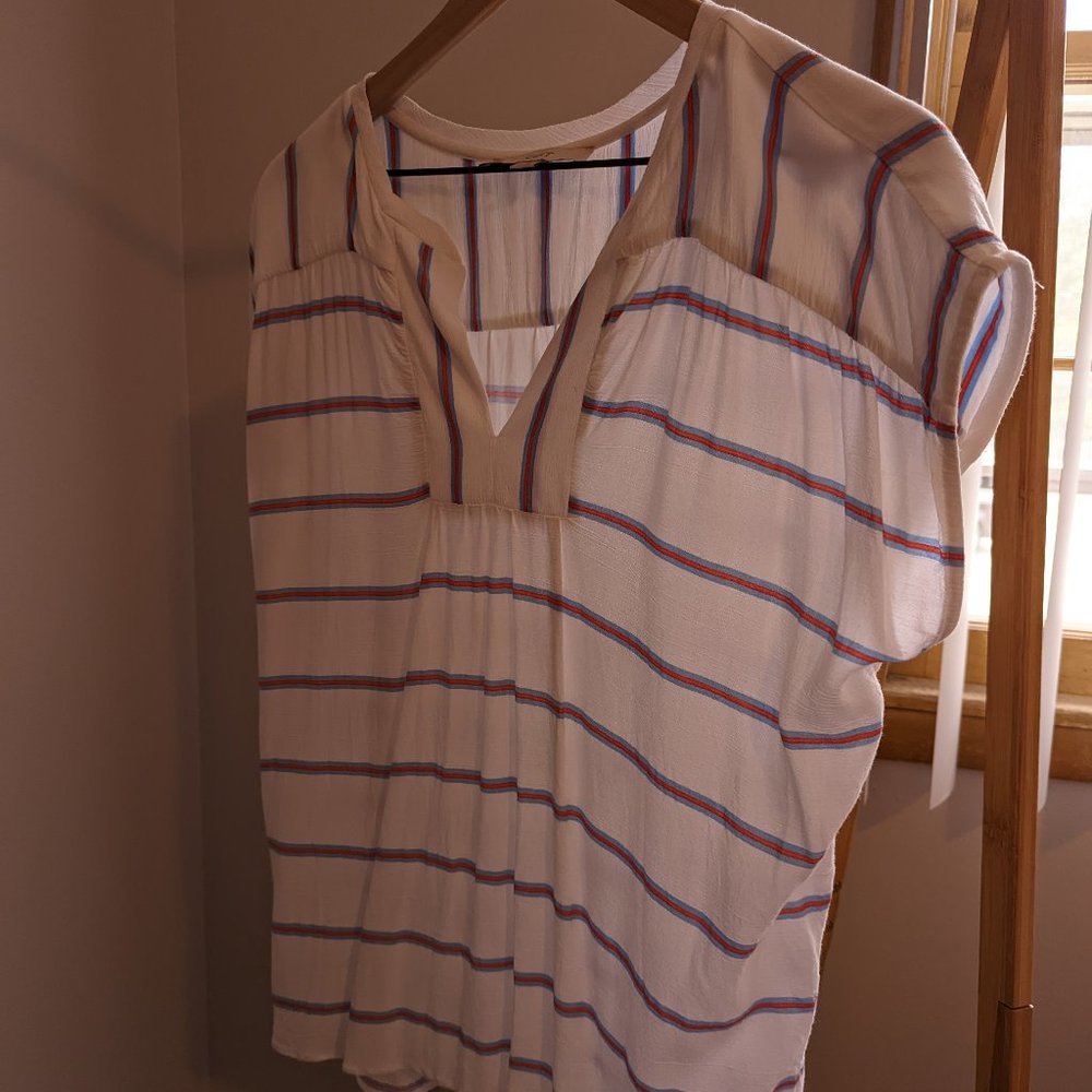 Striped Loft V-Neck Blouse